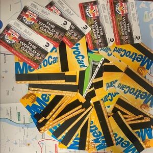 100 preowed, vintage metrocards plastic with new Red Bull metro